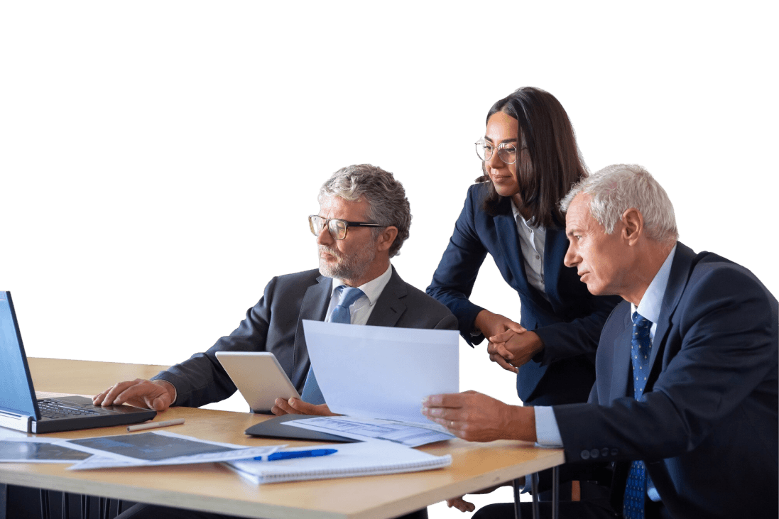 Professional team meeting in a modern office
